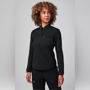 Fabletics Pace Quarter Zip Black Performance Stretch Pullover - XXS NWOT